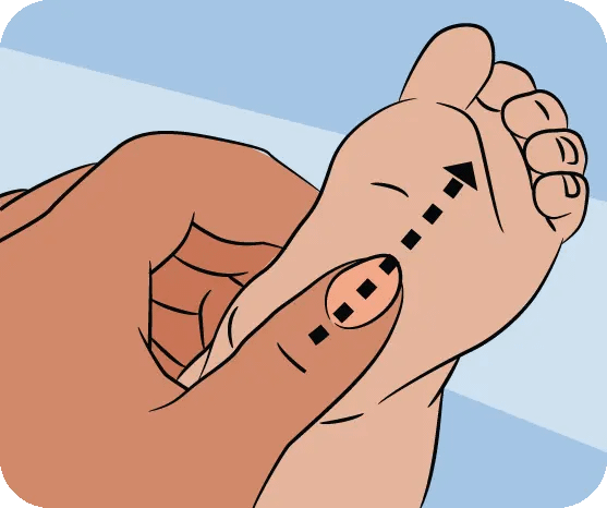 Dessin massage pieds bébé - Éveil Massage